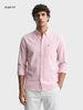 Men's Pink Slim Fit Striped Casual Shirt