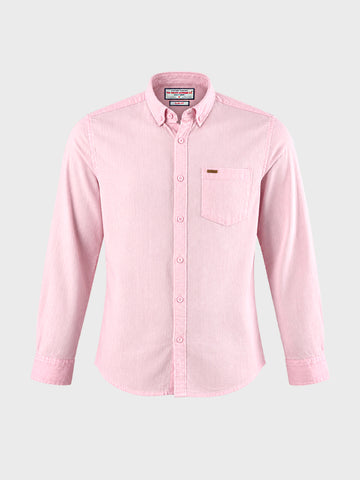 Men's Pink Slim Fit Striped Casual Shirt