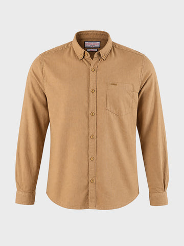 Men's Khaki Slim Fit Striped Casual Shirt
