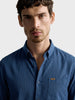 Men's Navy Slim Fit Striped Casual Shirt