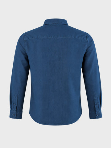 Men's Navy Slim Fit Striped Casual Shirt