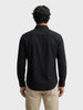 Men's Black Slim Fit Striped Casual Shirt