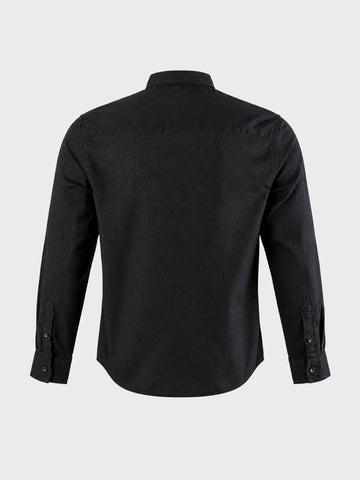 Men's Black Slim Fit Striped Casual Shirt