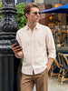 Men's Red Slim Fit Striped Casual Shirt
