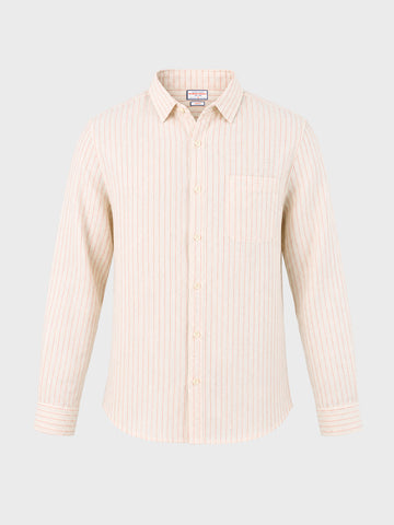 Men's Red Slim Fit Striped Casual Shirt