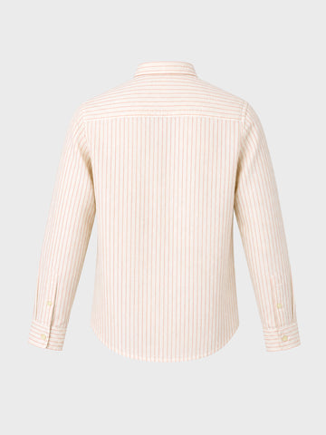 Men's Red Slim Fit Striped Casual Shirt