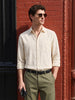 Men's Yellow Slim Fit Striped Casual Shirt