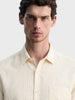 Men's Yellow Slim Fit Striped Casual Shirt