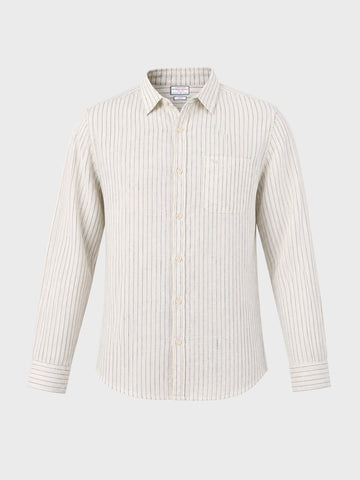 Men's Black Slim Fit Striped Casual Shirt