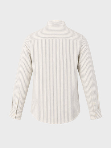 Men's Black Slim Fit Striped Casual Shirt