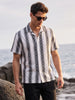 Men's Black Relaxed Fit Striped Casual Shirt
