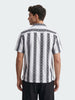Men's Black Relaxed Fit Striped Casual Shirt