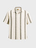 Men's Brown Relaxed Fit Striped Casual Shirt