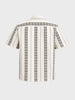 Men's Brown Relaxed Fit Striped Casual Shirt
