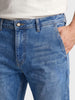 Men's Blue Slim Fit Solid Casual Jeans