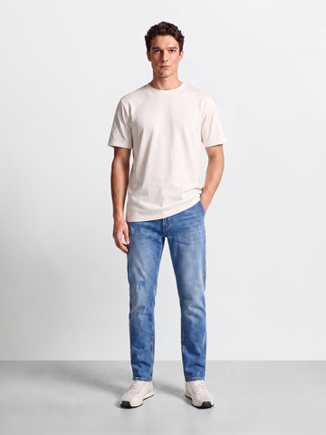 Men's Blue Slim Fit Solid Casual Jeans