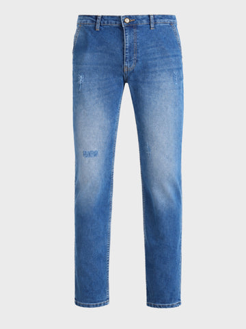 Men's Blue Slim Fit Solid Casual Jeans