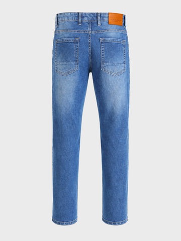 Men's Blue Slim Fit Solid Casual Jeans