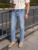 Men's Blue Slim Fit Solid Casual Jeans