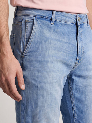 Men's Blue Slim Fit Solid Casual Jeans