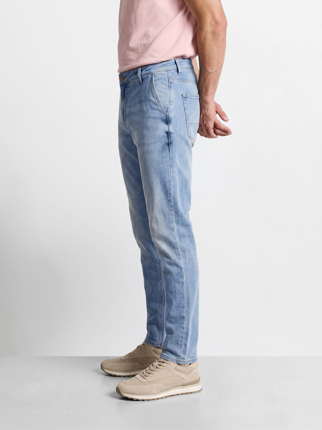 Men's Blue Slim Fit Solid Casual Jeans