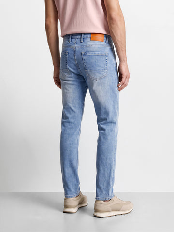 Men's Blue Slim Fit Solid Casual Jeans