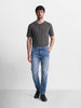 Men's Blue Slim Fit Solid Casual Jeans