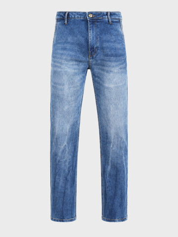 Men's Blue Slim Fit Solid Casual Jeans
