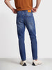 Men's Blue Carrot Fit Solid Casual Jeans