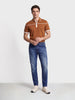 Men's Blue Carrot Fit Solid Casual Jeans