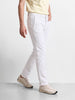Men's White Slim Fit Solid Casual Jeans