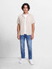 Men's Blue Slim Fit Solid Casual Jeans