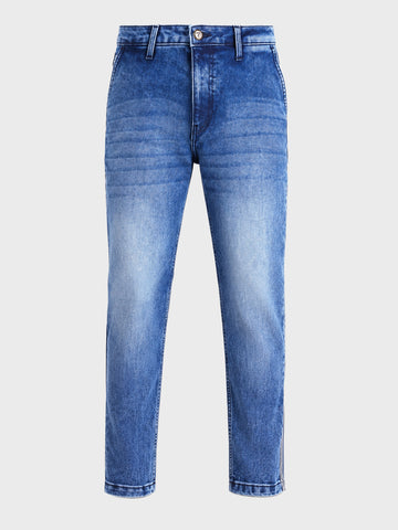 Men's Blue Slim Fit Solid Casual Jeans