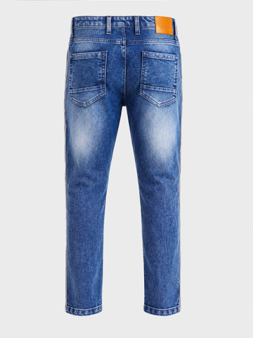 Men's Blue Slim Fit Solid Casual Jeans