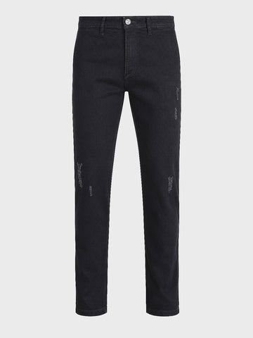 Men's Black Slim Fit Solid Casual Jeans