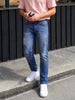 Men's Blue Slim Fit Solid Casual Jeans