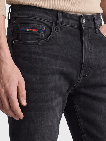 Men's Black Slim Fit Solid Casual Jeans