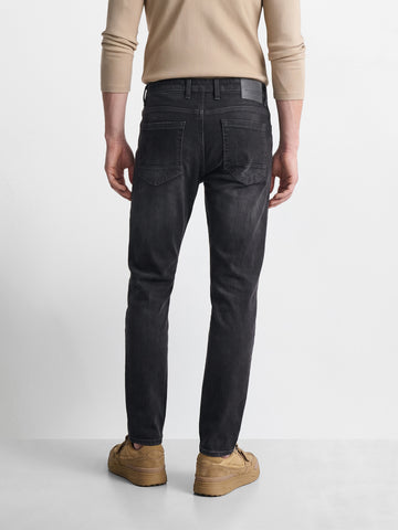 Men's Black Slim Fit Solid Casual Jeans
