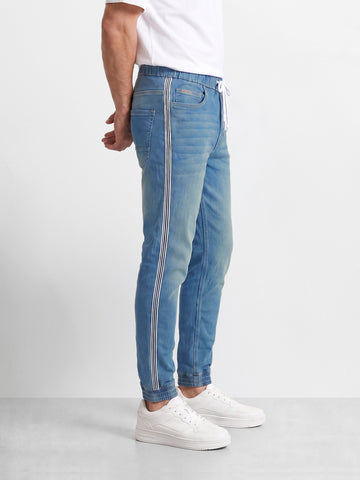 Men's Blue Slim Fit Solid Casual Jeans