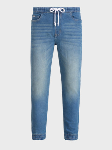 Men's Blue Slim Fit Solid Casual Jeans