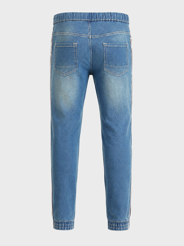 Men's Blue Slim Fit Solid Casual Jeans