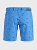 Men's Blue Slim Fit Printed Casual Shorts