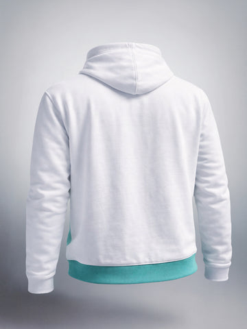 Men's White Regular Fit Printed Casual Sweat Shirt