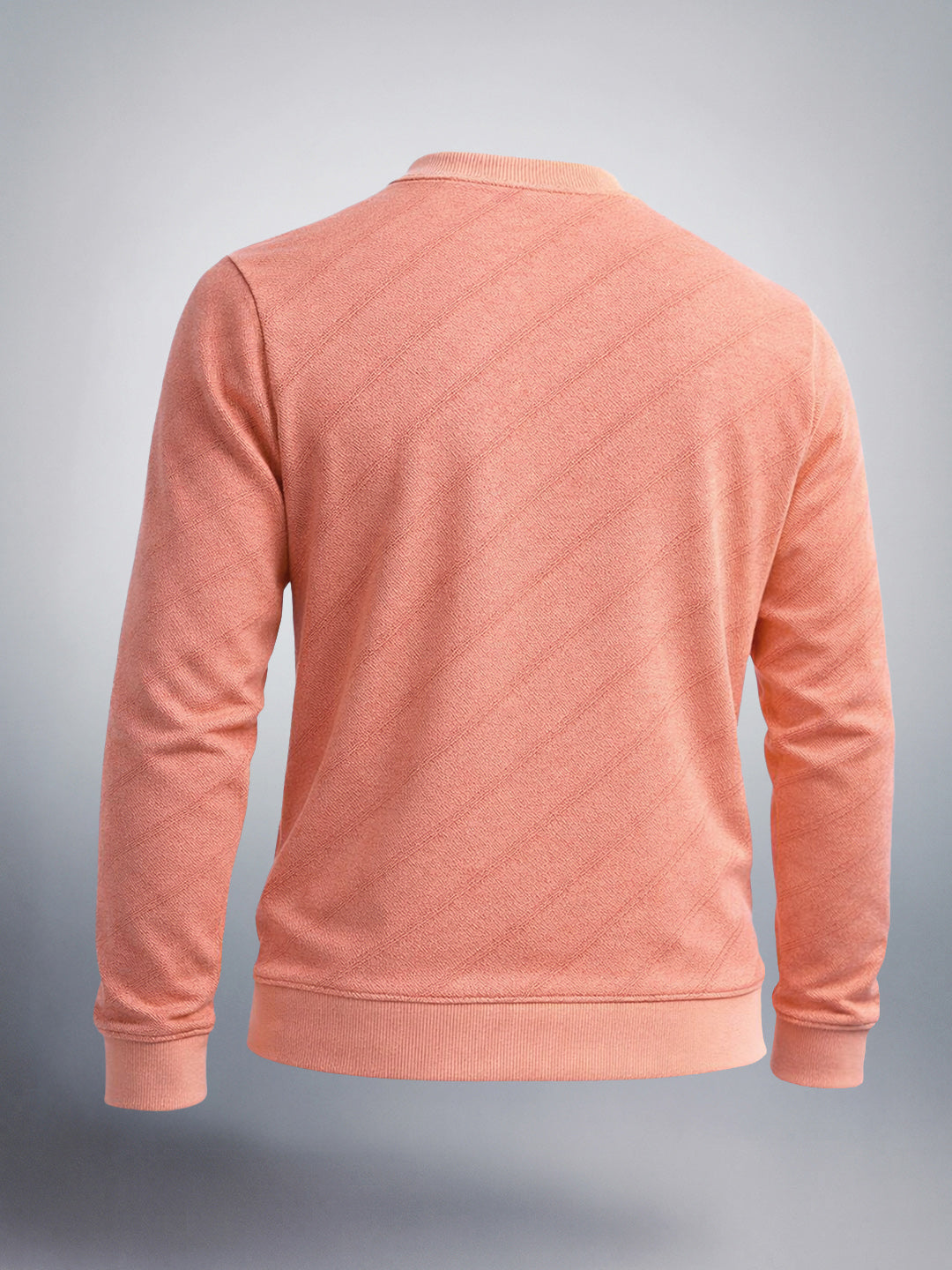 Men's Peach Regular Fit Printed Casual Sweat Shirt