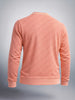 Men's Peach Regular Fit Printed Casual Sweat Shirt