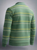 Men's Smoke Green Regular Fit Striped Casual Sweat Shirt