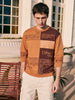 Men's Khaki Relaxed Fit Printed Casual Sweatshirts