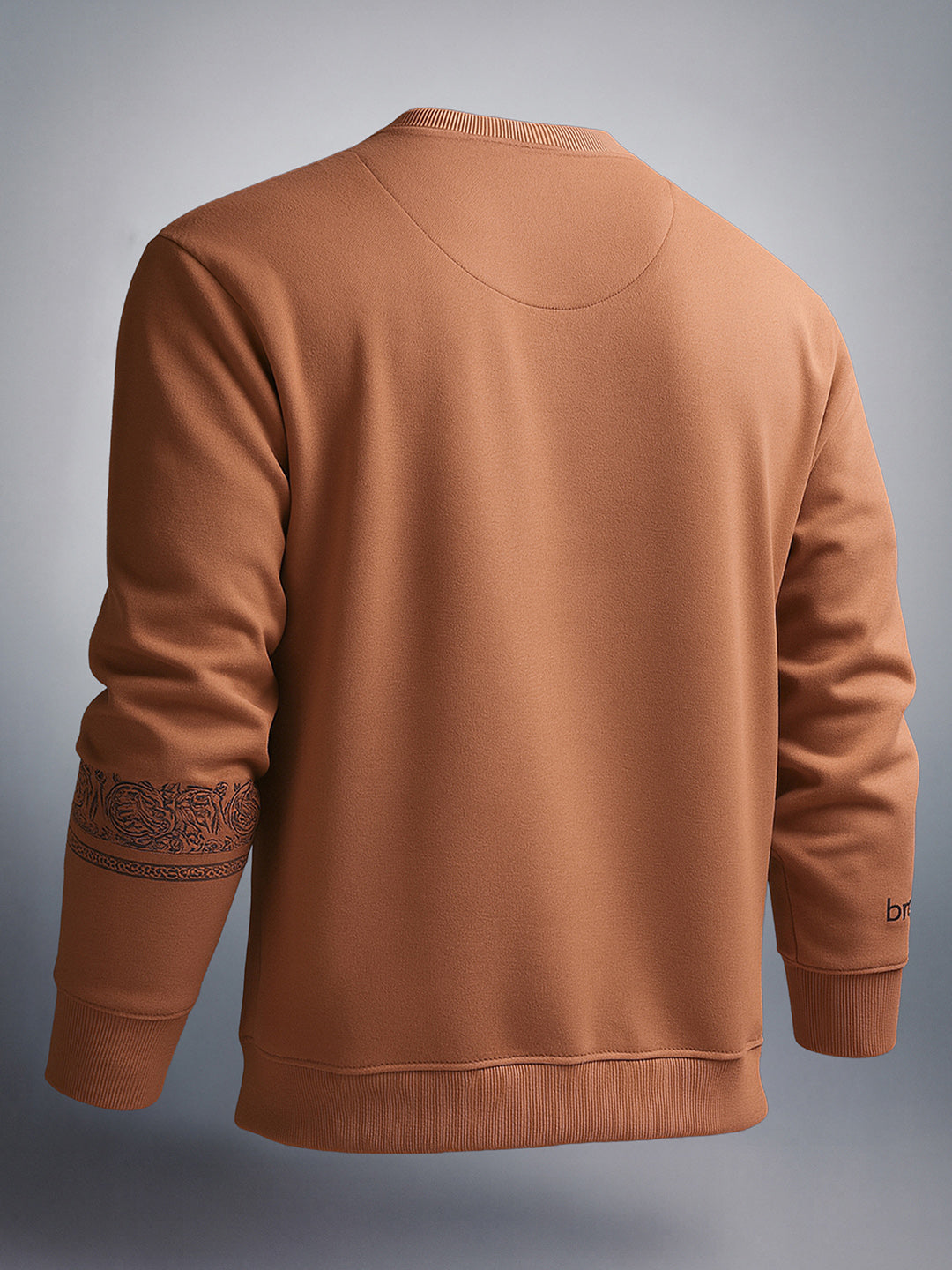 Men's Butter scotch Relaxed Fit Paisley Casual Sweat Shirt