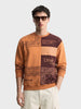 Men's Khaki Relaxed Fit Printed Casual Sweatshirts