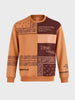 Men's Khaki Relaxed Fit Printed Casual Sweatshirts